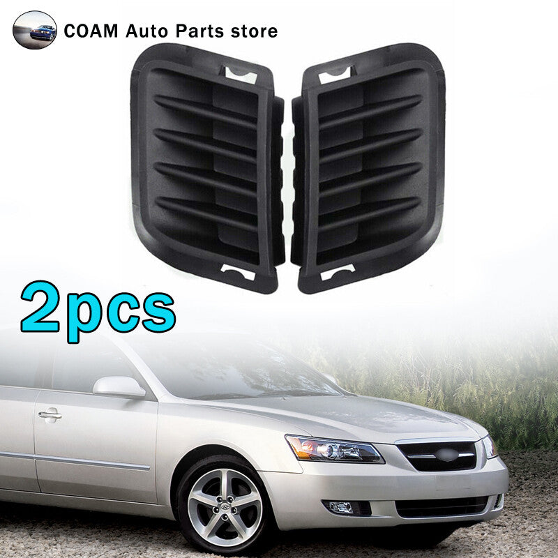 2-Piece Front Bumper Fog Light Grille Cover Frame for Hyundai Sonata 2006-2008 Q