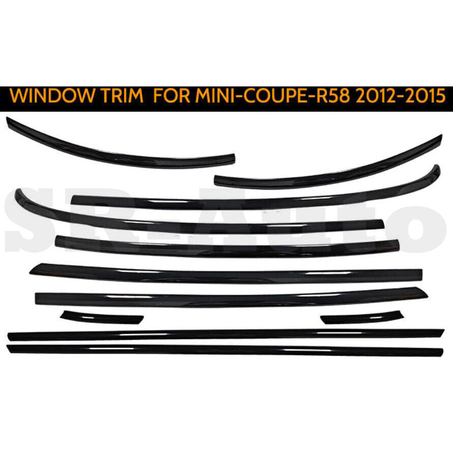 for MINI Cooper Coupe R58 2012-2015 Windows Sill Molding Strip Trim Black Steel n
