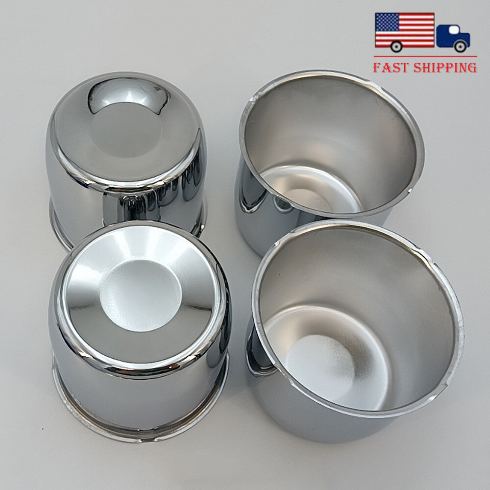 4Pcs/Set Steel Short Chrome Center Caps For 4.25 Center Bore Trailer Wheel Rims Q
