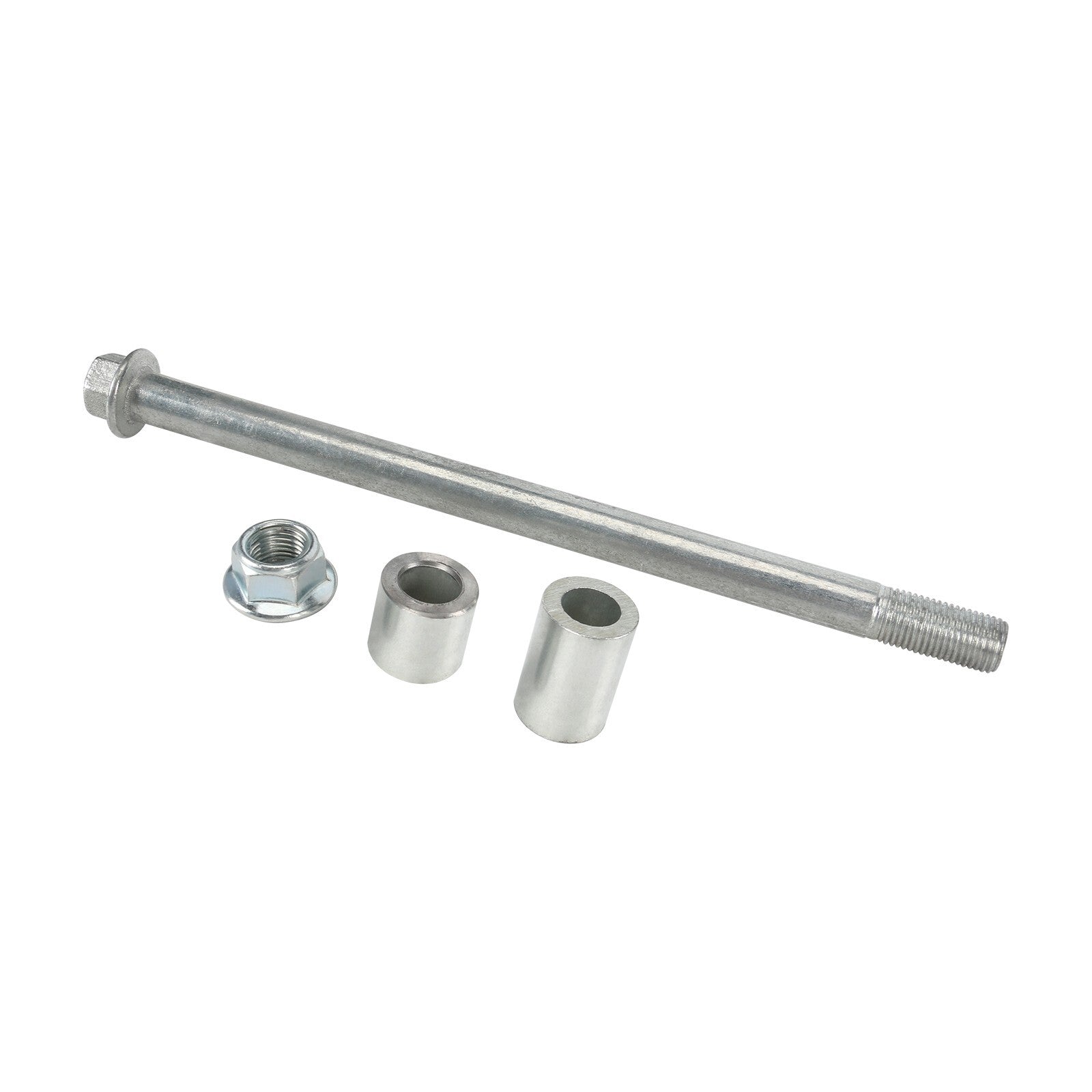 12mm x 195mm front wheel axle for Apollo CRF 50cc, 70cc, 110cc, and 125cc Dirt Pit bicycles.