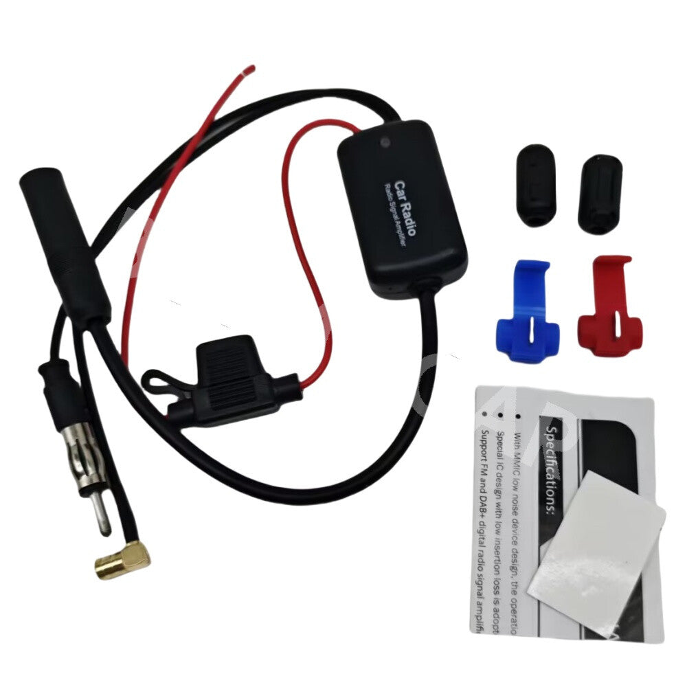 Signal Amplifier Booster For Car Stereo Antenna Aerial Splitter Cable Adapter