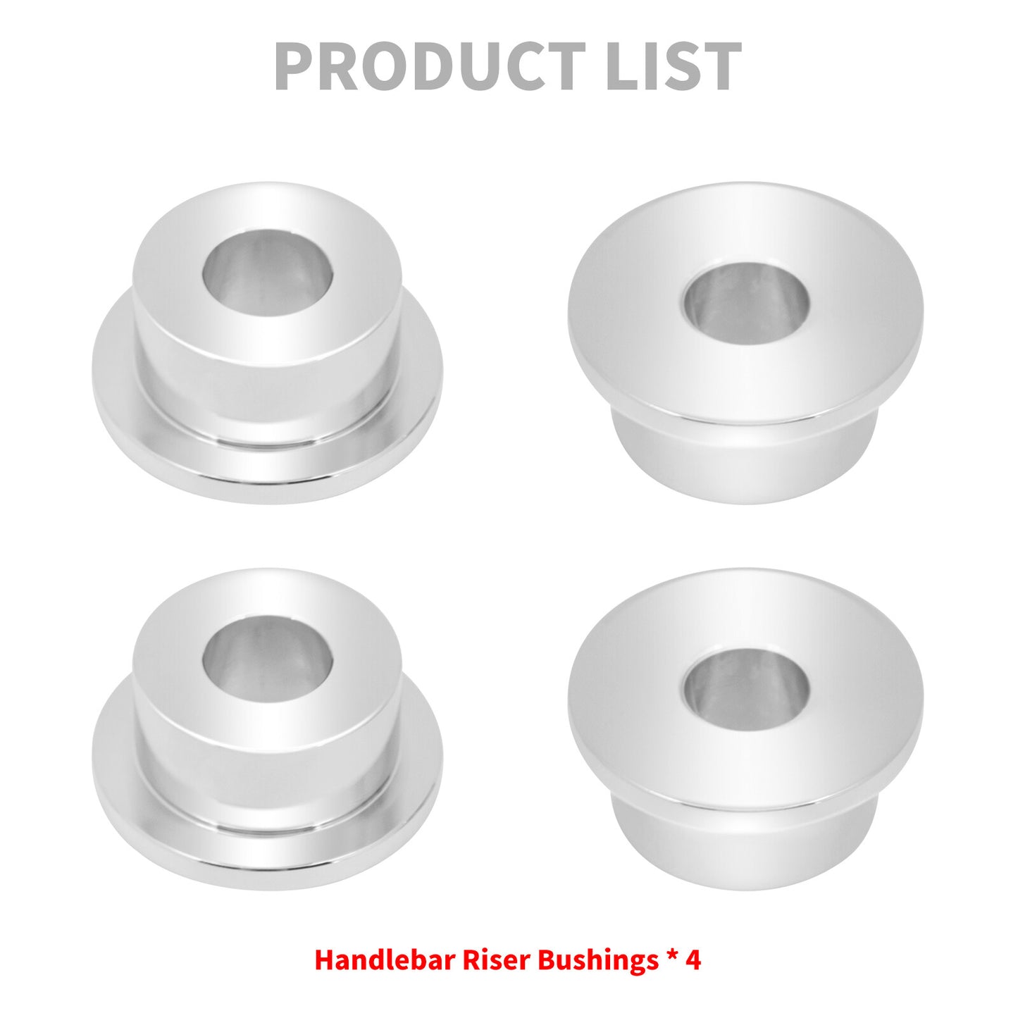 Chrome Handlebar Riser Bushing Fit for Harley Dyna Fat Bob Low Rider 1973-2017 Q