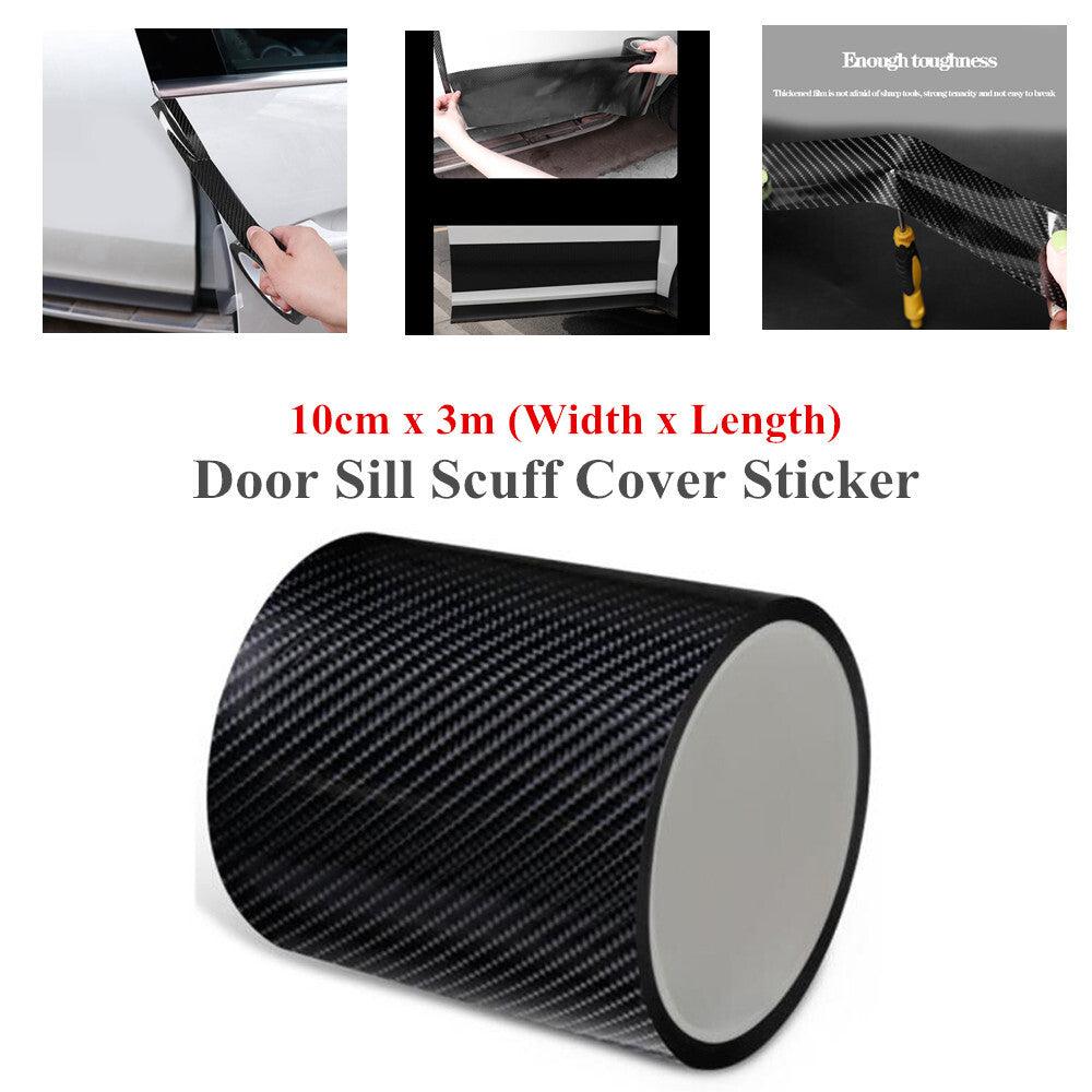 5D Carbon Fiber Strip Car Door Protector Sill Scuff Cover Sticker 10CM* v