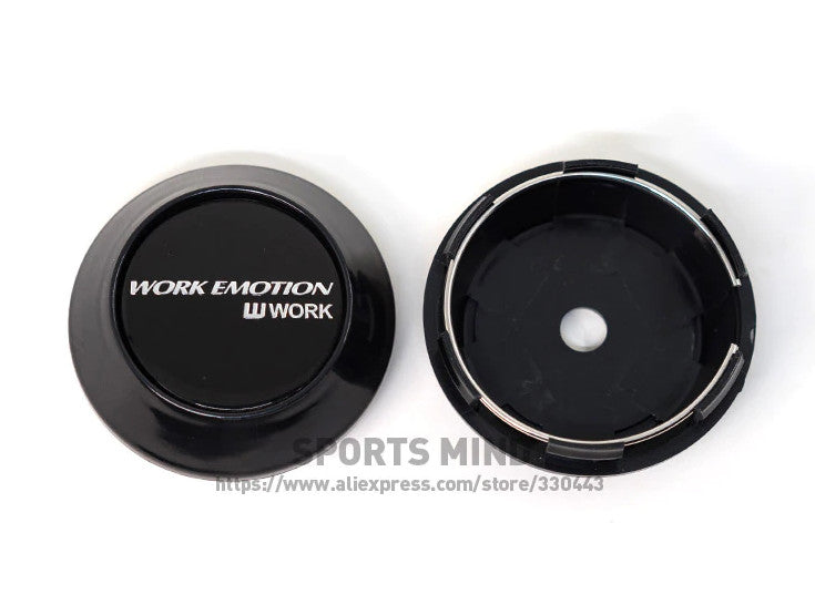 4-Pack 68mm Enkei Badge Wheel Center Cap Hubcap Rim Cap Black Carbon- v