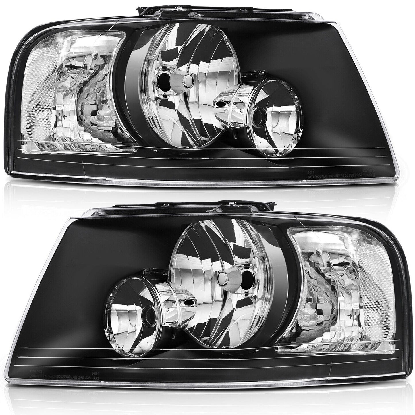 For 2003-2006 for Ford Expedition Front Black Left+Right Lamps Headlights Assembly