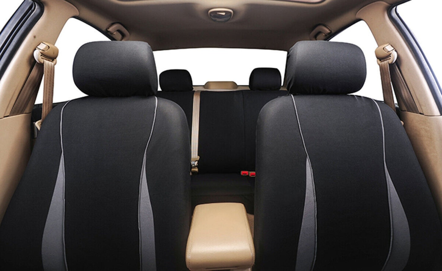 Front Rear Car for Seat Covers Protector Full Set Polyester Gray Interior Acessories n
