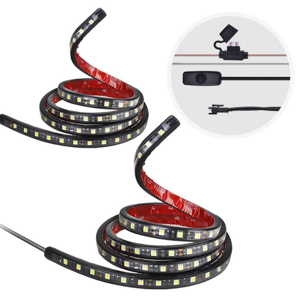 2 Pack Automotive 60 Inch LED Light Bar Bed Light and Switch Kit for Truck RV Cargo - v