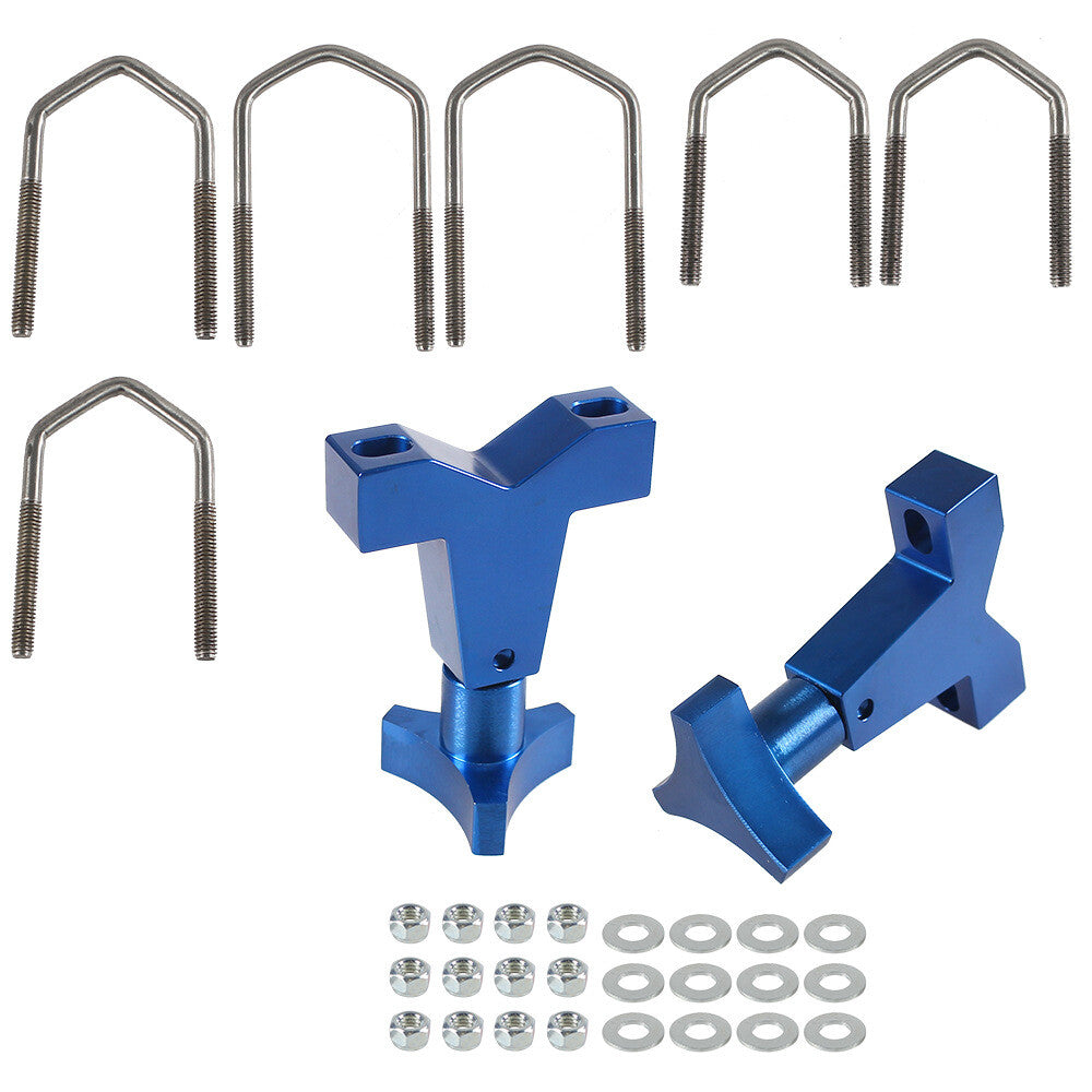 Blue High Lift Jack Mount onto 1 to 2.5 Round or Square Tubing 3 U- Bolt Sizes