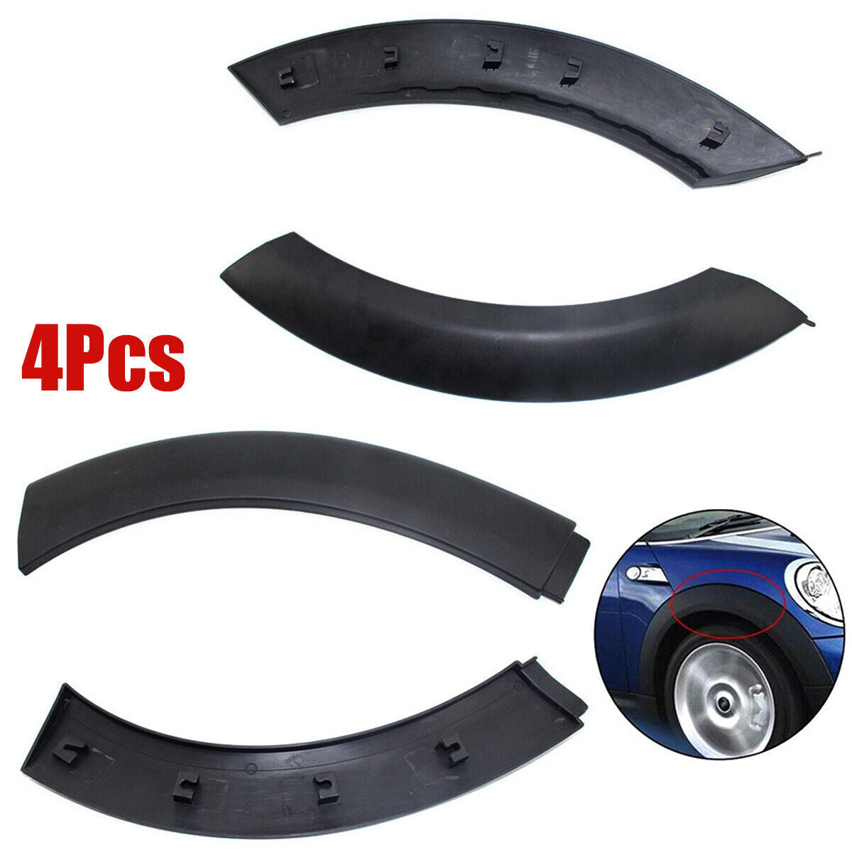 For 2002-2008 for Mini Cooper Front  Rear Wheel Arch Fender Flares Hood Trim Decor Q
