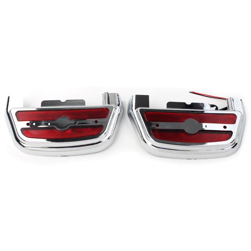 Led Light Footboard Floorboard Cover for Harley Touring Road King Chrome-Red cl
