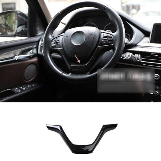 for BMW X5 F15 2014-2018 Abs Carbon Fiber Steering Wheel U-type Frame Cover Trim