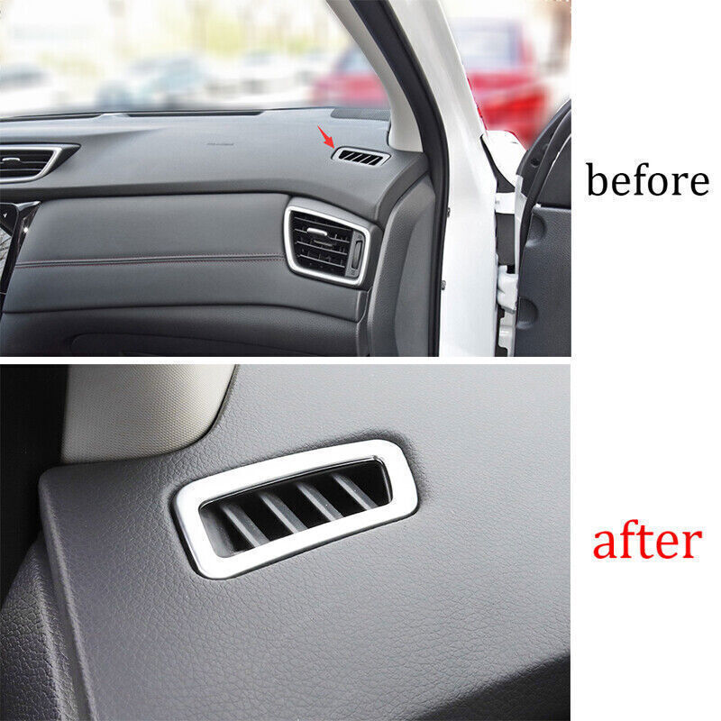 Instrument LR Air Outlet Vent Trim Fit for Nissan Rogue Sport 2017-21 Silver