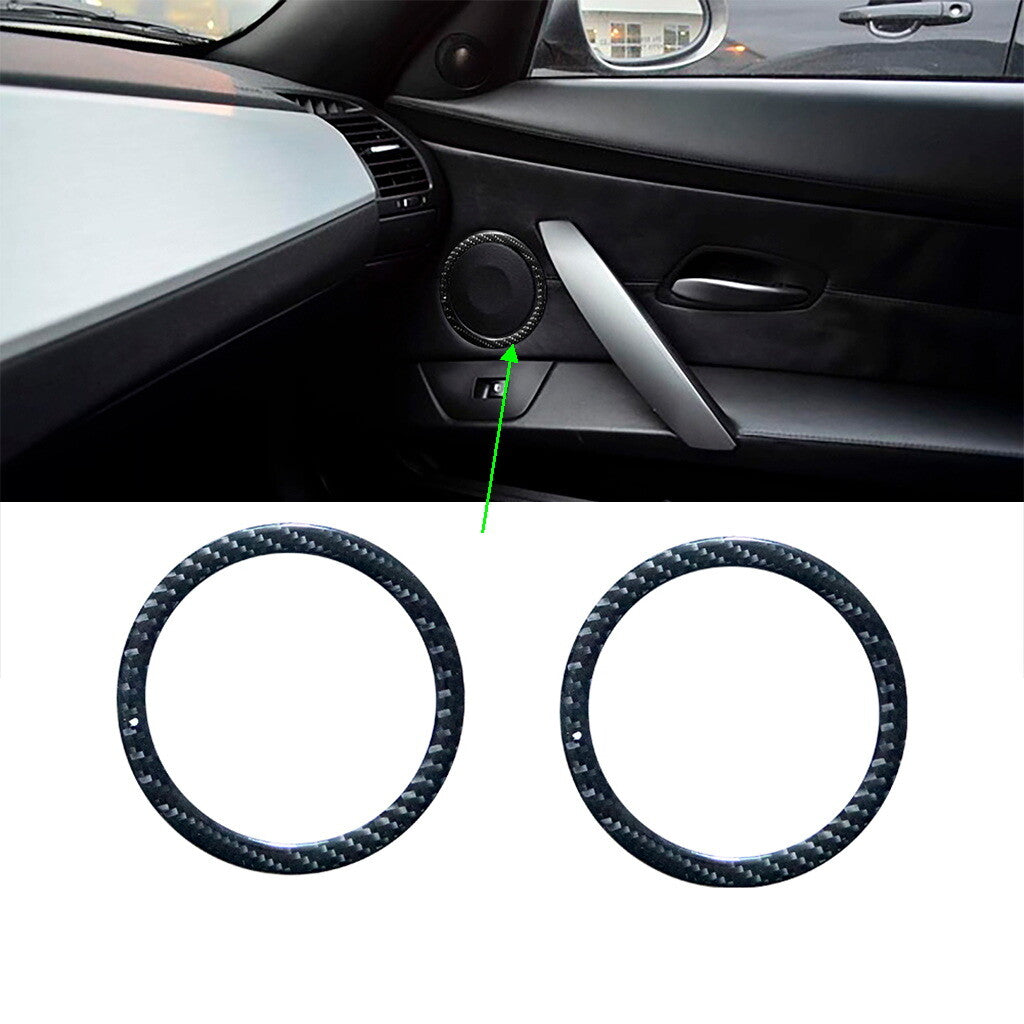 2pcs Carbon Fiber Door Speaker Sticker Trim for BMW Z4 E85 2003-08