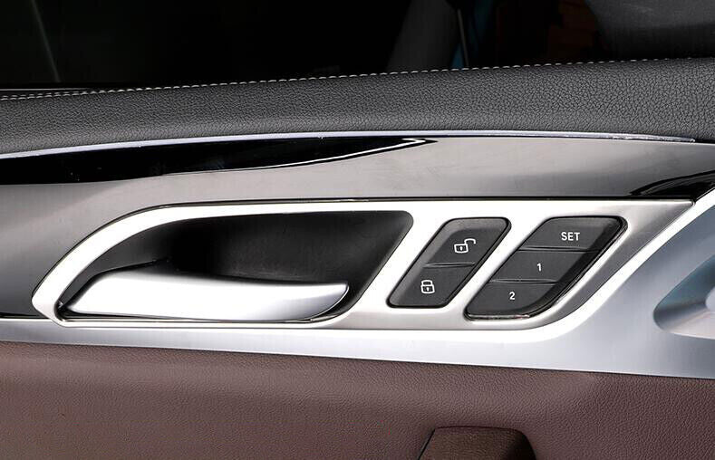 Matt Silver Steel Inner Door Handle Molding Cover Trim 4P for BMW X3 G01 2018-21