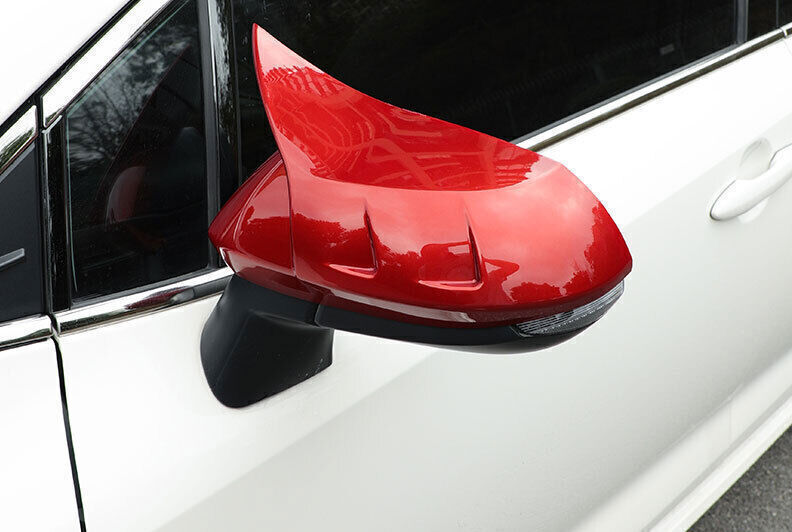 2X OX Horn Exterior Rear View Mirror Red Cover Trim for Toyota for Corolla 2020-24