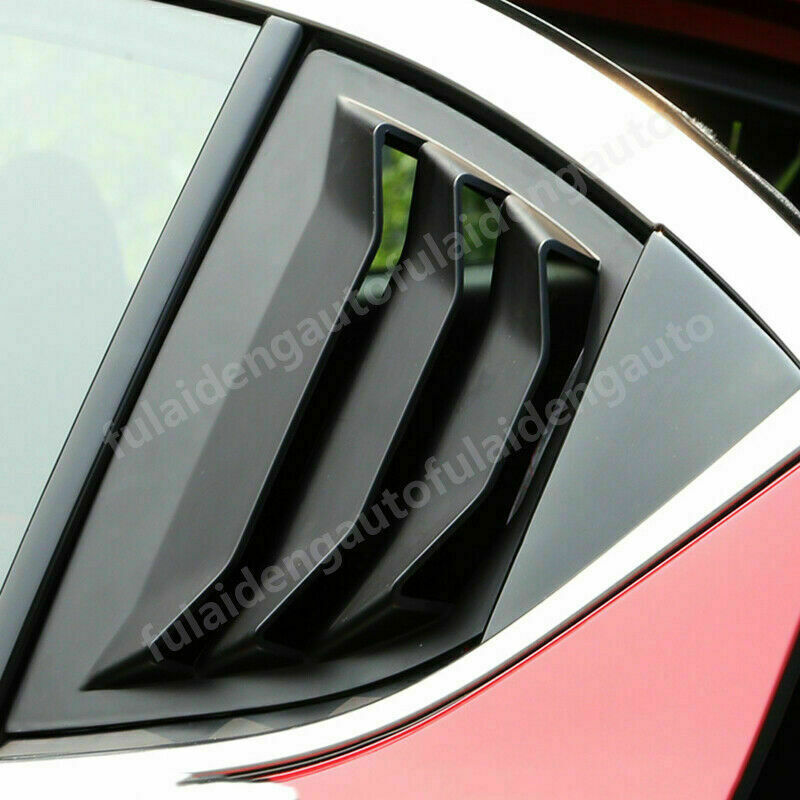 for Mazda 3 Axela 2014-2018 Matte Black Rear Window Quarter Louver Cover Trim