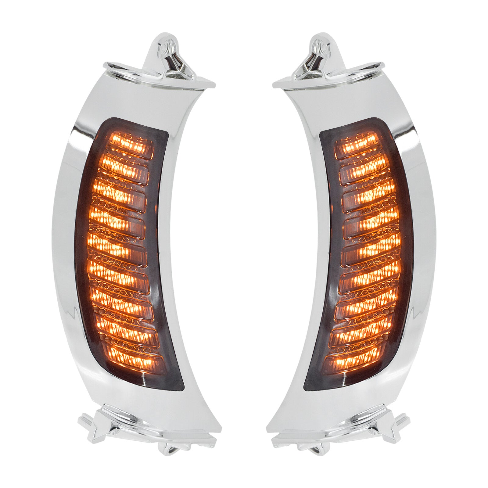Chrome LED Side Marker Lamp Turn Singals Light Fit for Harley Road Glide 15-2023 Q