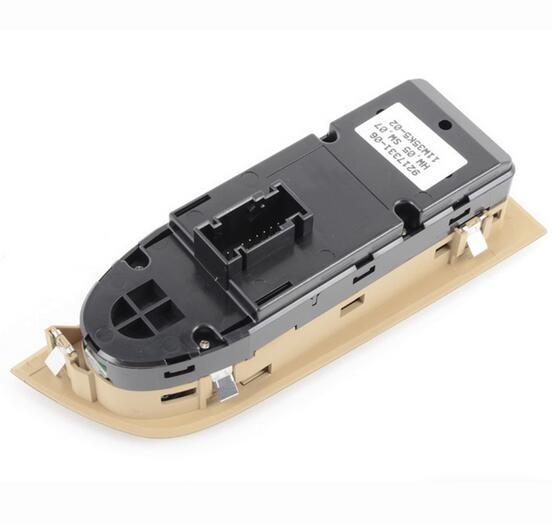 The new left-side beige window mirror switch control unit is compatible with E90, E91, 318i, 320i, and 325i. n