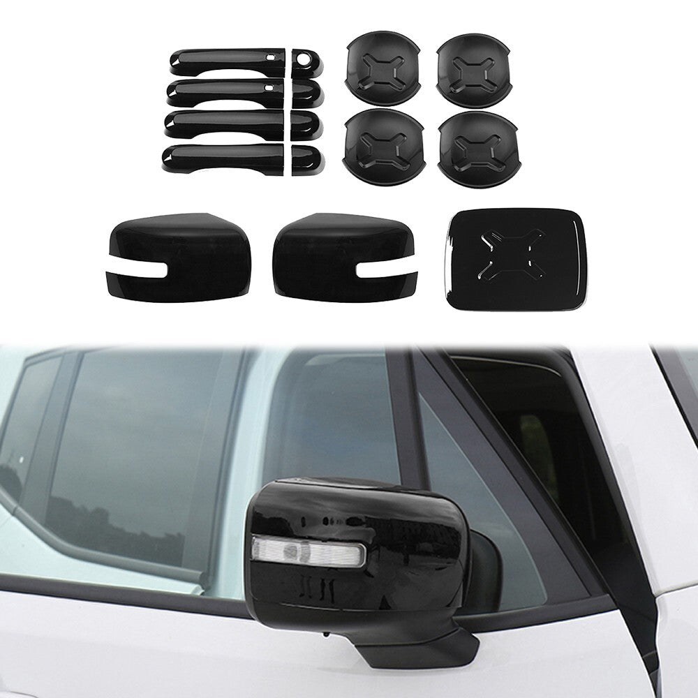 15x Exterior Decor Kit for Jeep Renegade 16-23 Door Handle Bowl Cover Trim Black
