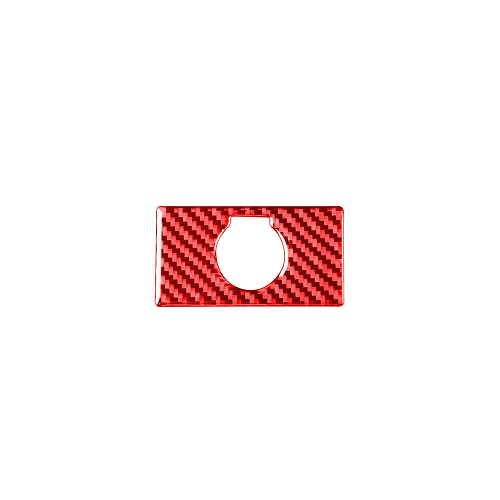 Red Carbon Rear Cigarette Lighter Switch Panel Cover for T@yota Tundr@ 2014-2021