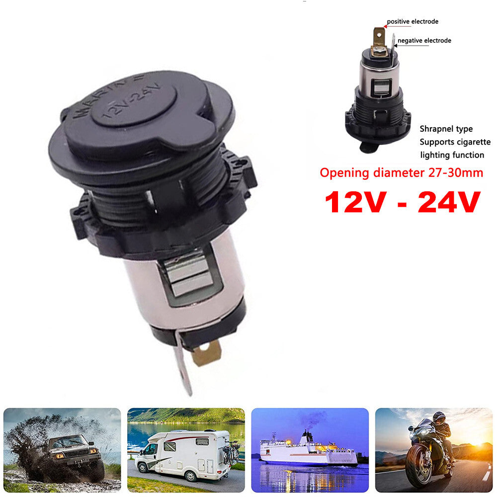 12V/24V cigarette lighter power socket and plug, suitable for cars and motorcycles. n