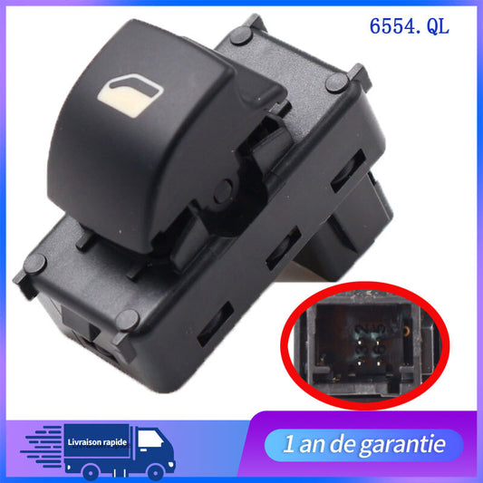 Interrupteur Bouton Leve Vitre Pour Berlingo Partner à partir de 2008 6554.QL n