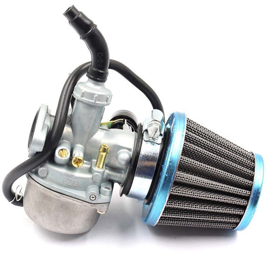 Universal motorcycle carburetor with air filter suitable for most 70cc, 90cc, and 110cc models. n