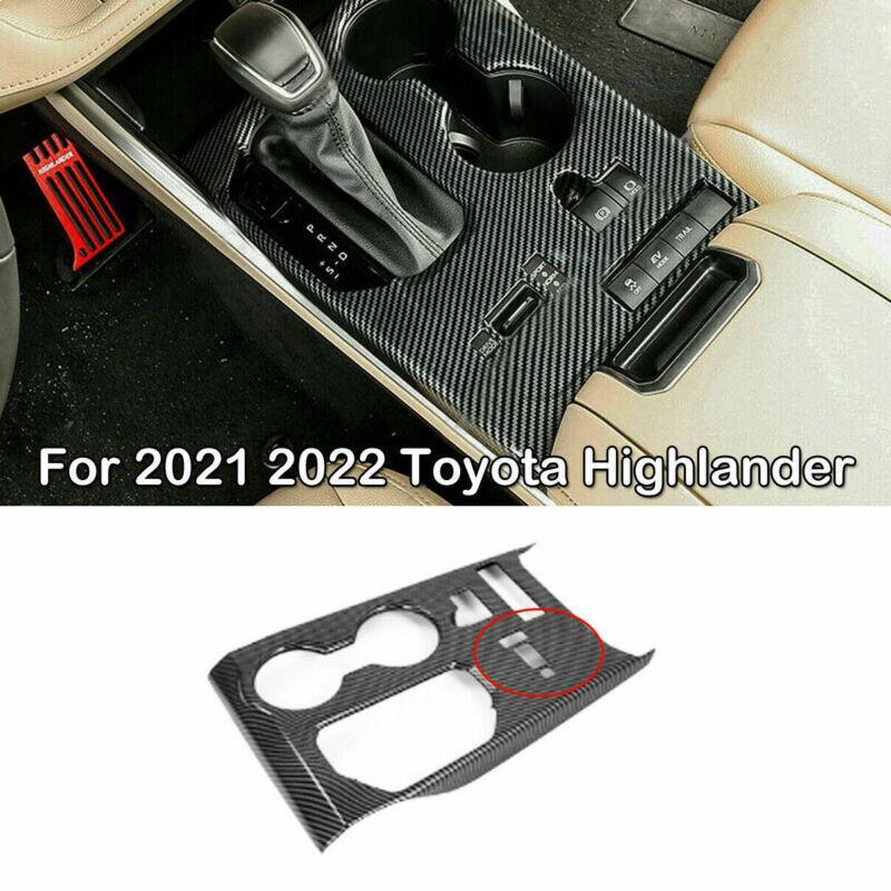 2020-2022 for Toyota Highlander Carbon Look Cup Holder Panel Gear Box Shift