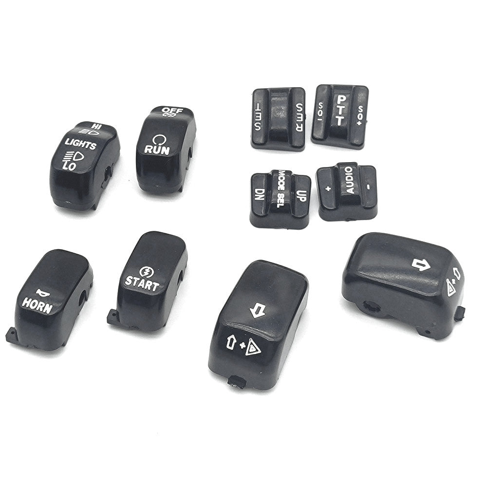 10 Pcs Black Hand Control Switch Housing Button Cover Cap for Harley 96-13 FLHTC