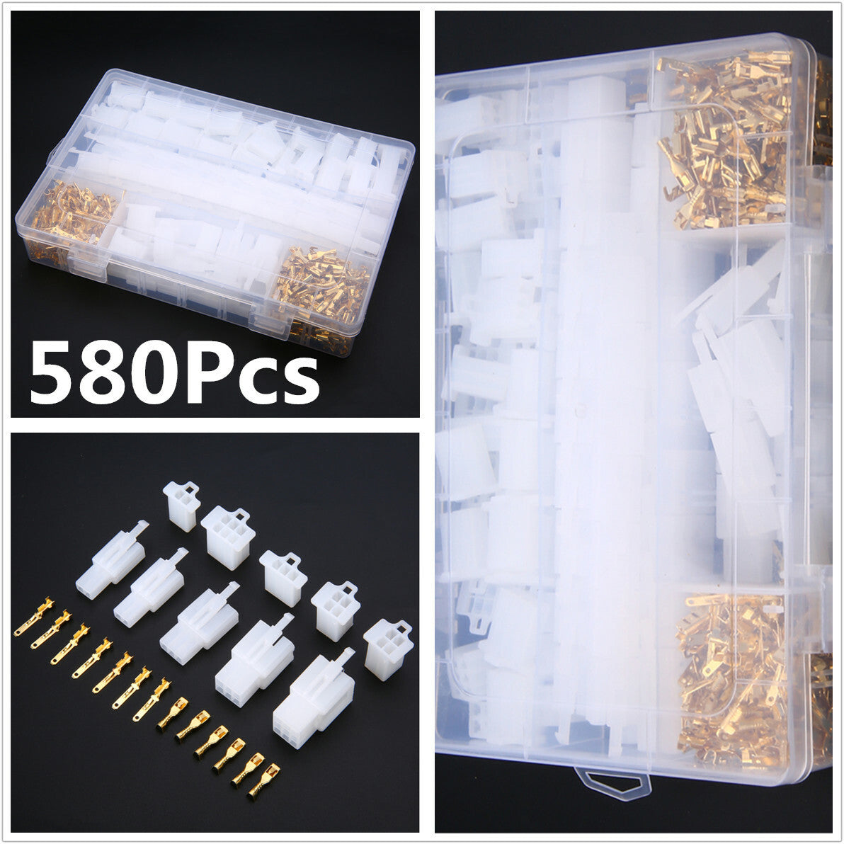 580-piece pack of 2-9 pin motorcycle electrical male and female cable connectors/terminals n