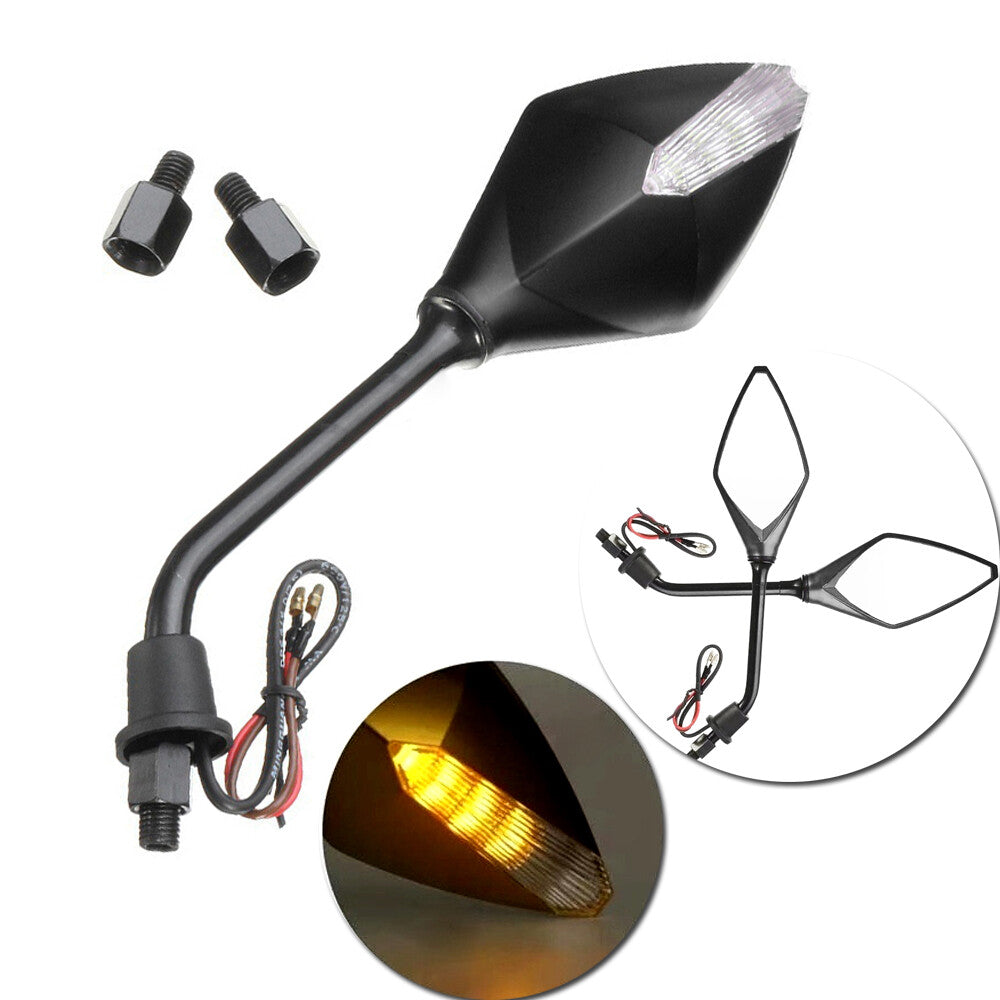 2 x 10mm all-terrain vehicle/motorcycle front LED turn signal indicator rearview mirror - n