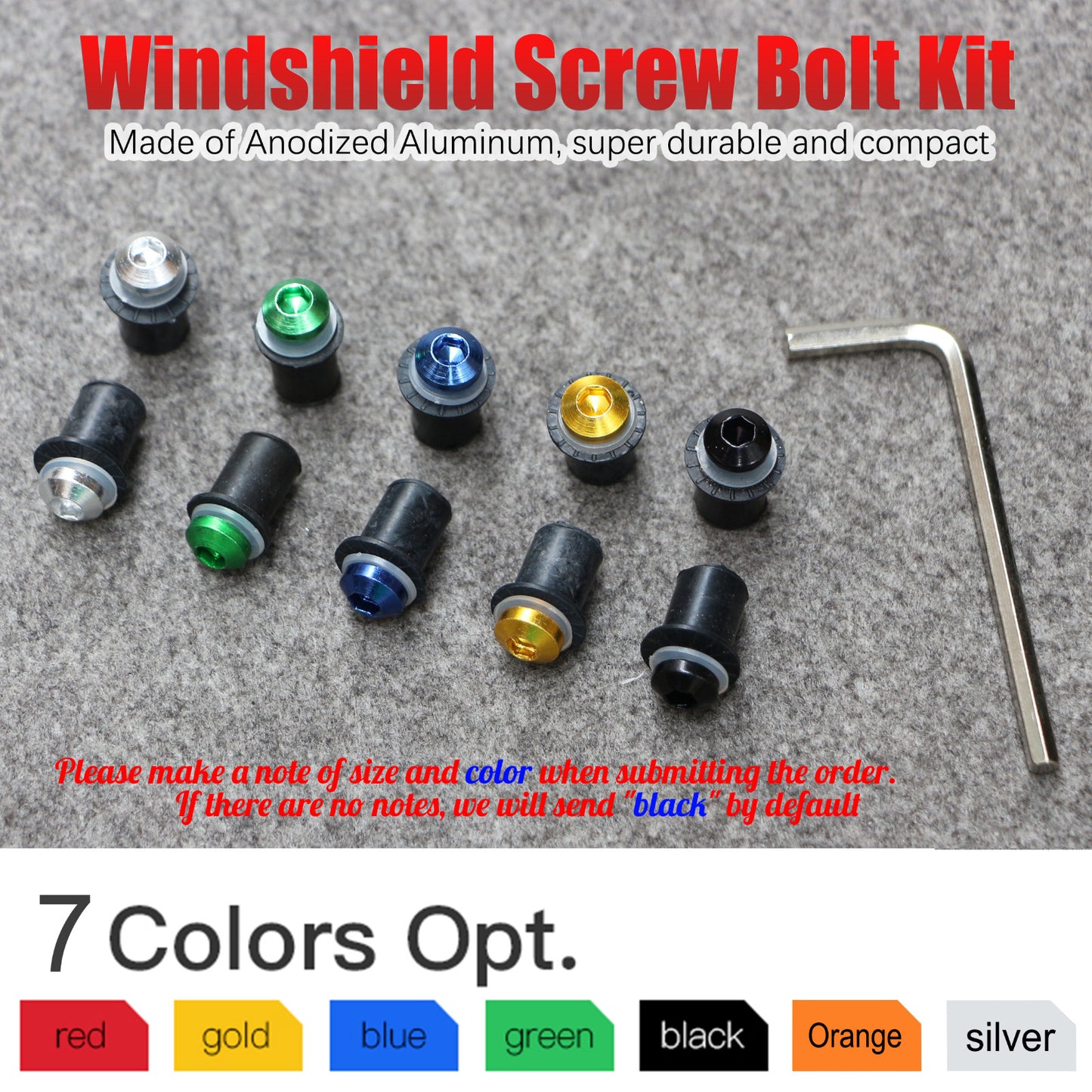 10pcs sliver Windshield bolts fit for the front windshield of for Suzuki motorcycles