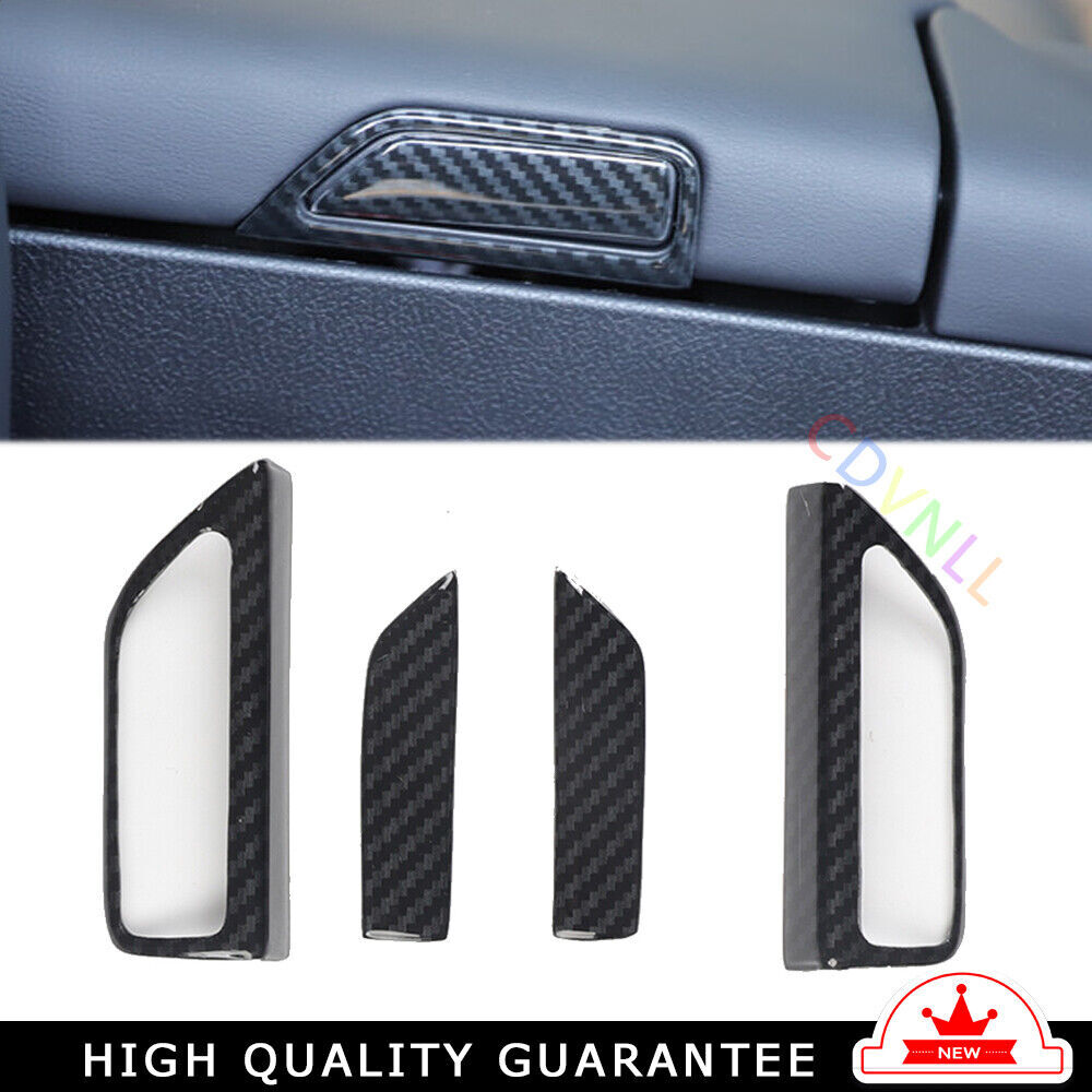 Middle Console Armrest Box Cover 4PCS Fit for Lexus for ES 18-21 Black Carbon Fiber