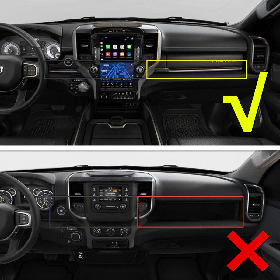 For 2019-2022 for Dodge for RAM 3500 ABS Chrome Center Console Panel Trim Decor Strips4* v