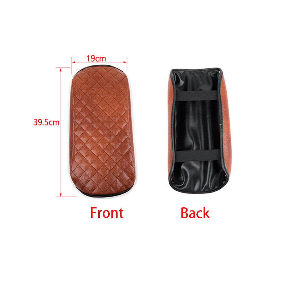 Brown Center Console Armrest Cushion Pad Leather Cover For Toyot@ 4Runner 2017+