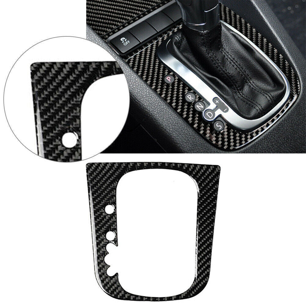 Carbon Fiber Gear Shift Panel Cover for Volkswagen for VW for Golf 6 MK6 08-12 Black