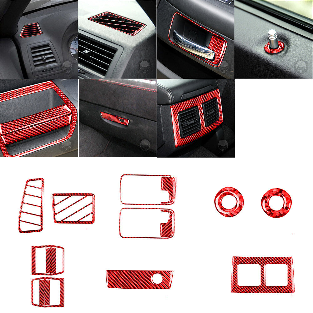 6Pcs Red Carbon Fiber Inner Air Vent Outlet Cover Trim for Honda CR-V 2017-2021 v