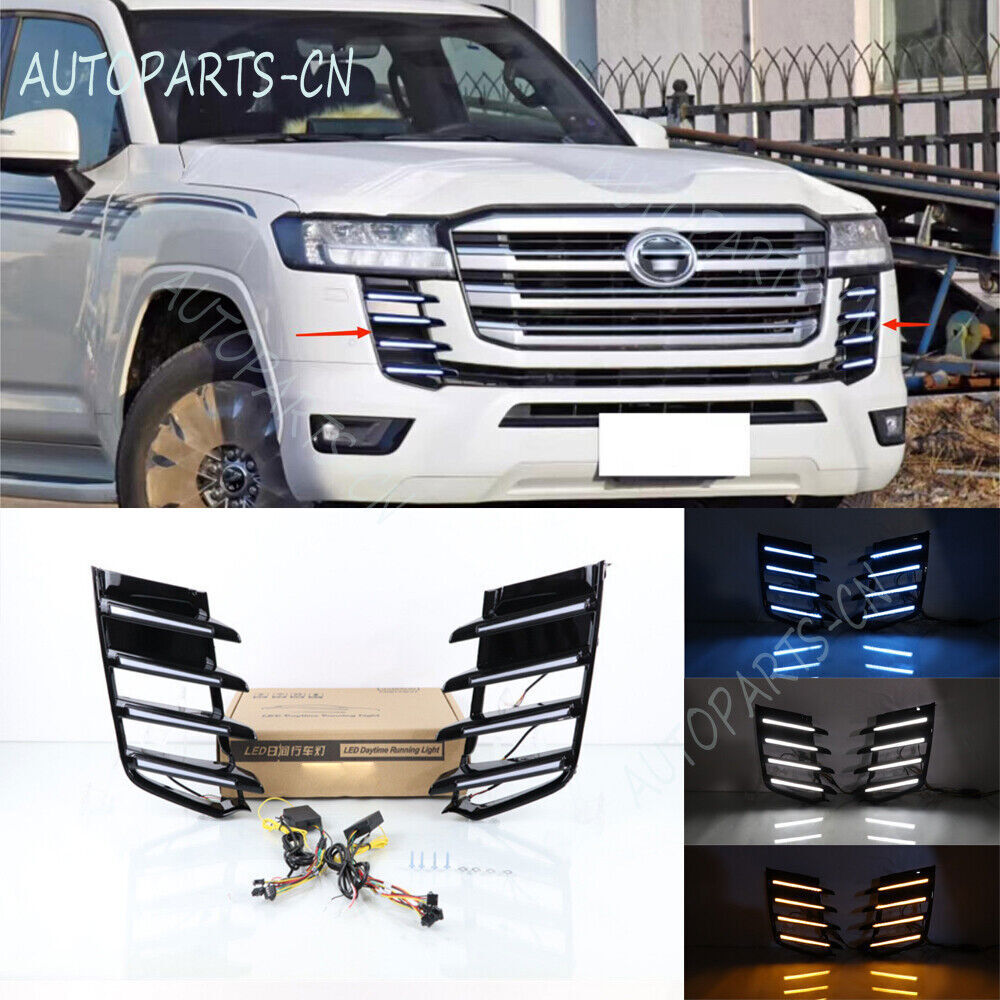for Land Cruiser LC300 2022-2023 LED Front Grille Sides Grill lamp Trim n