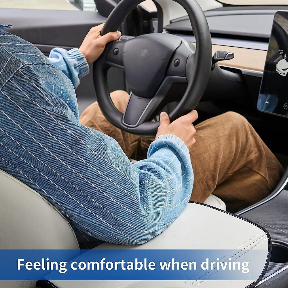 Car armrest protector for Model 3 Y PU leather center console protector - n