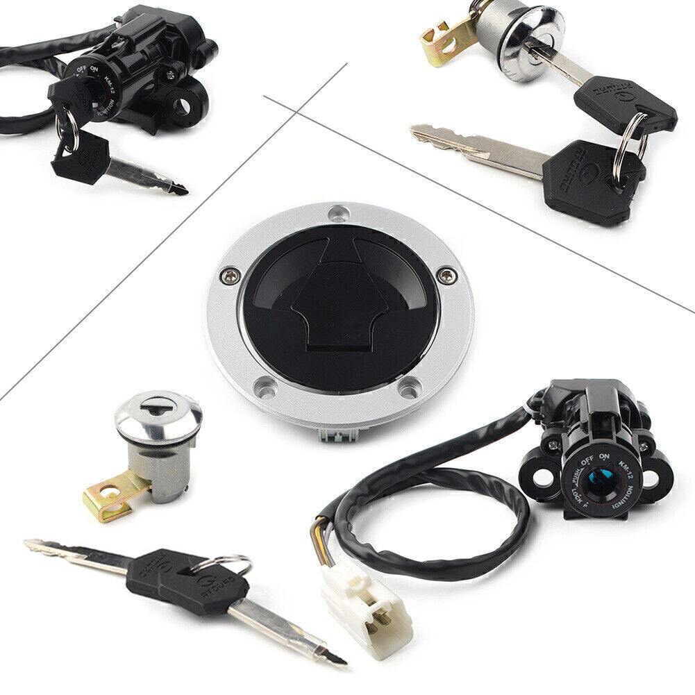 for Kawasaki Z1000 Z 1000 10-16 1x Fuel Gas Cap Ignition Switch for Seat Lock Keys Q