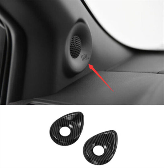 for Toyota for Sienna 21-22 ABS Carbon Fiber Front Pillars Audio Speaker Cover Trim