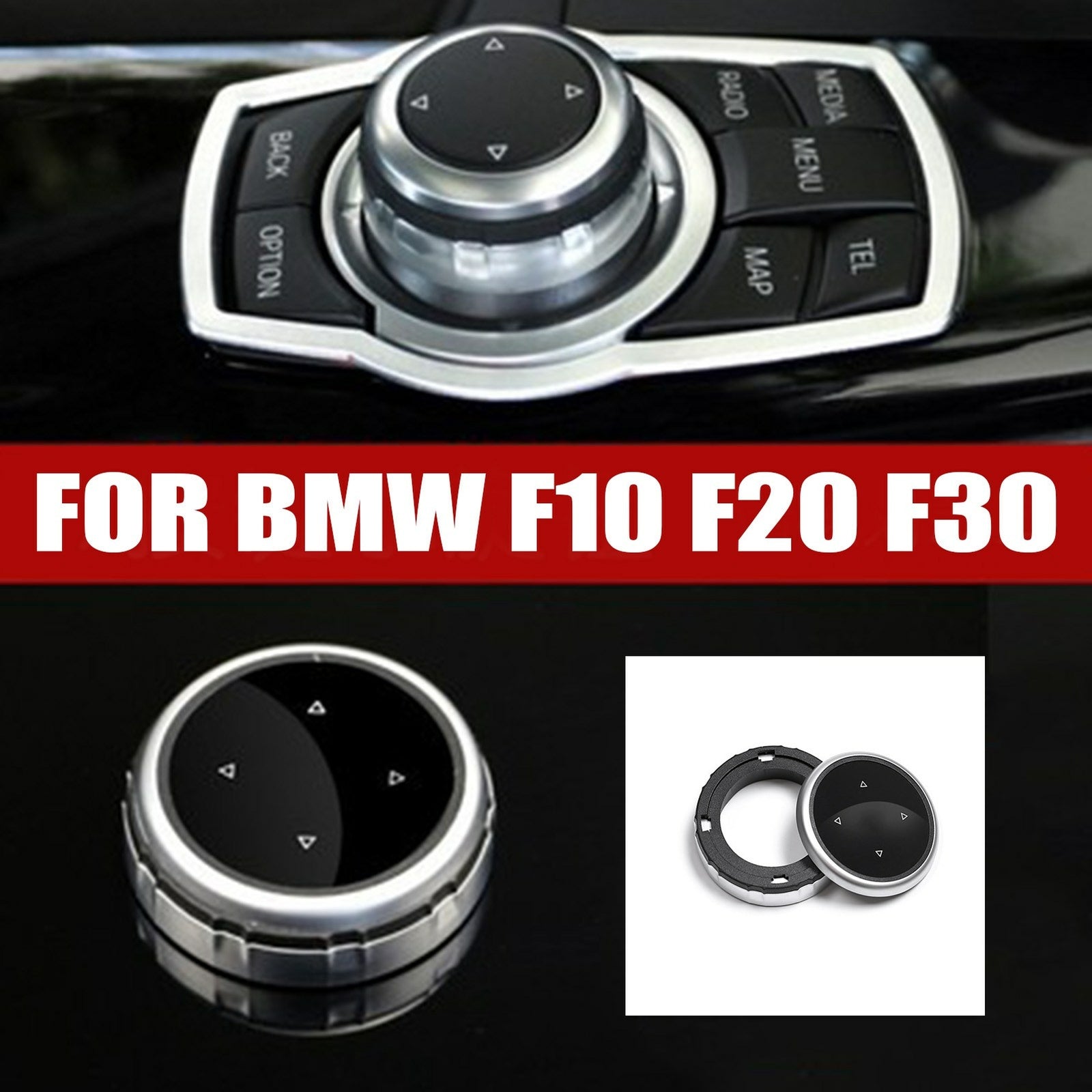 for BMW F10 F20 F30 Car Big ABS Multimedia Knob Cover iDRIVE Button Replace