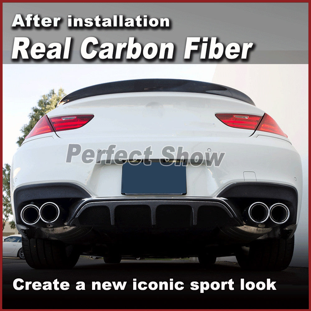 Fit for BMW 6Series F06 F12 F13 M6 Bumper 2013-17 REAL Carbon Rear Diffuser Lip