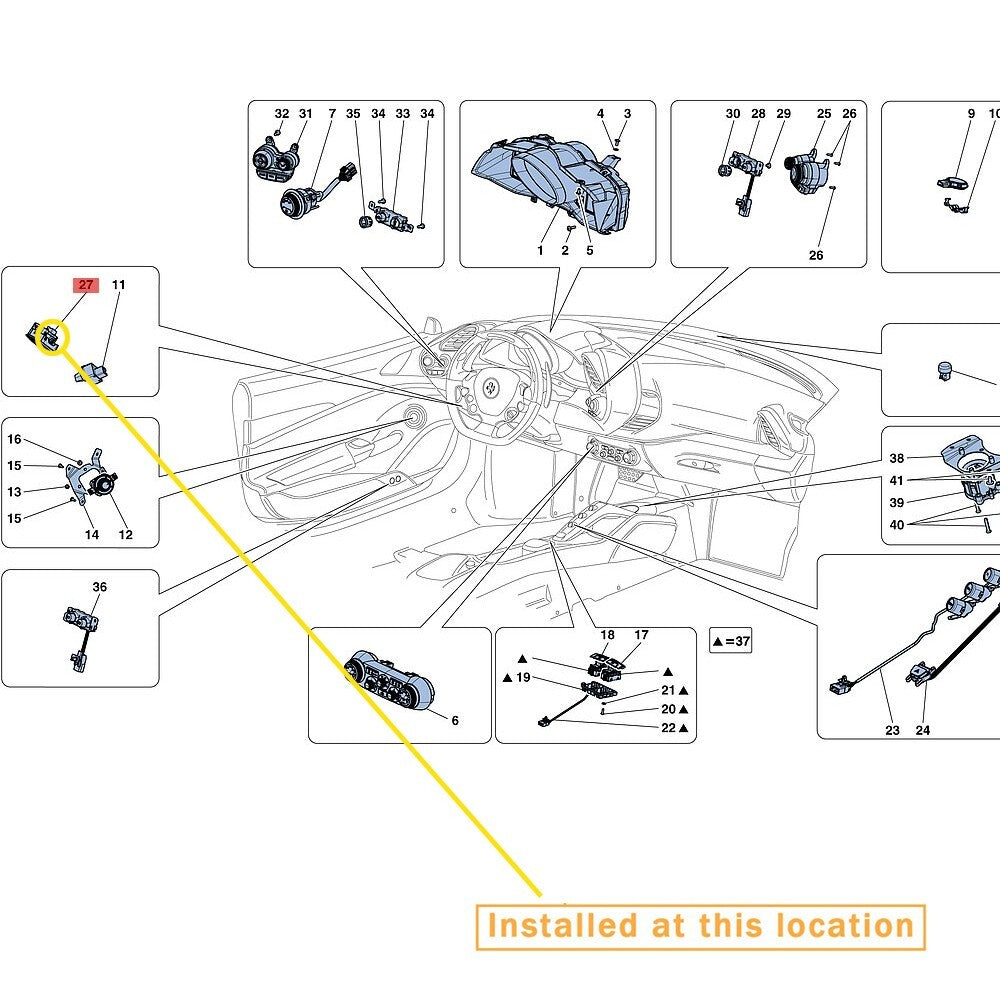Equipment Manufacturer ( ) for brake control switches for Ferrari California 458 and for 488 Auto Park: 72587700