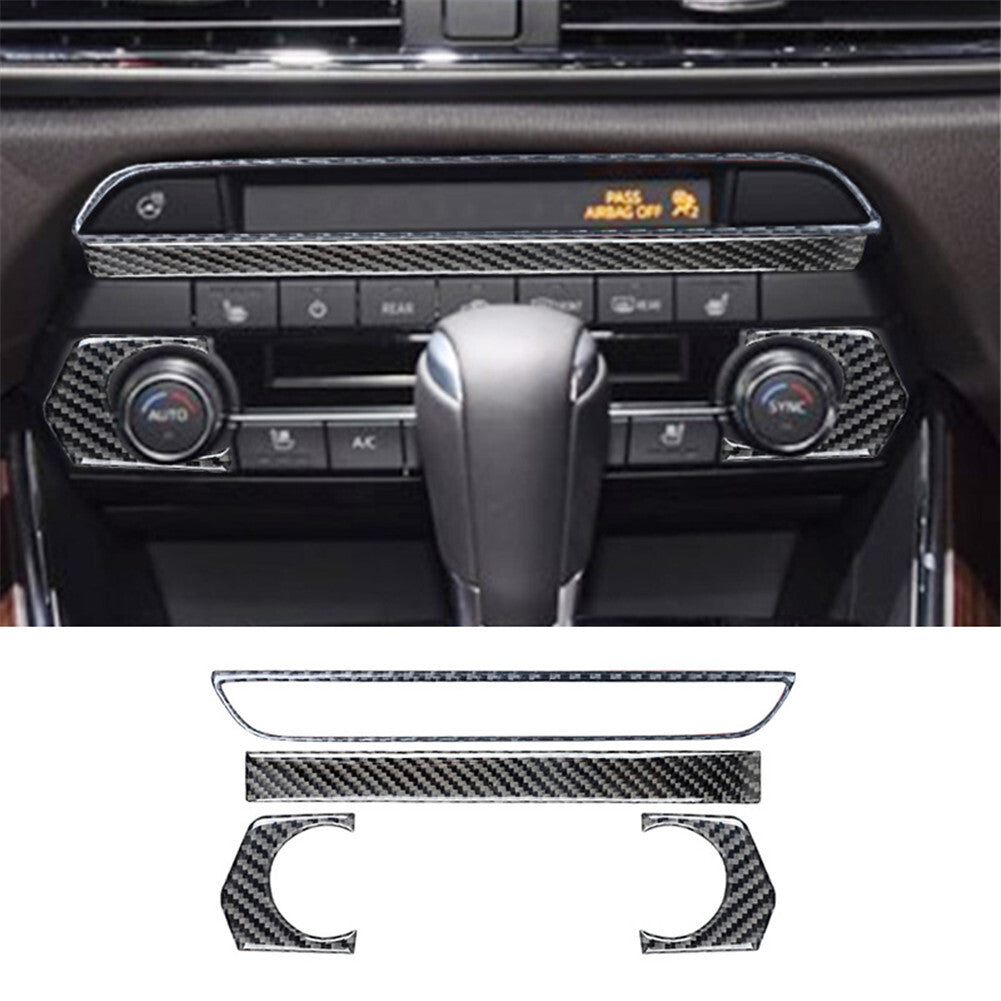 4Pcs Carbon Fiber Air Conditioner Controller Cover Trim for Mazda CX-9 2016-2022