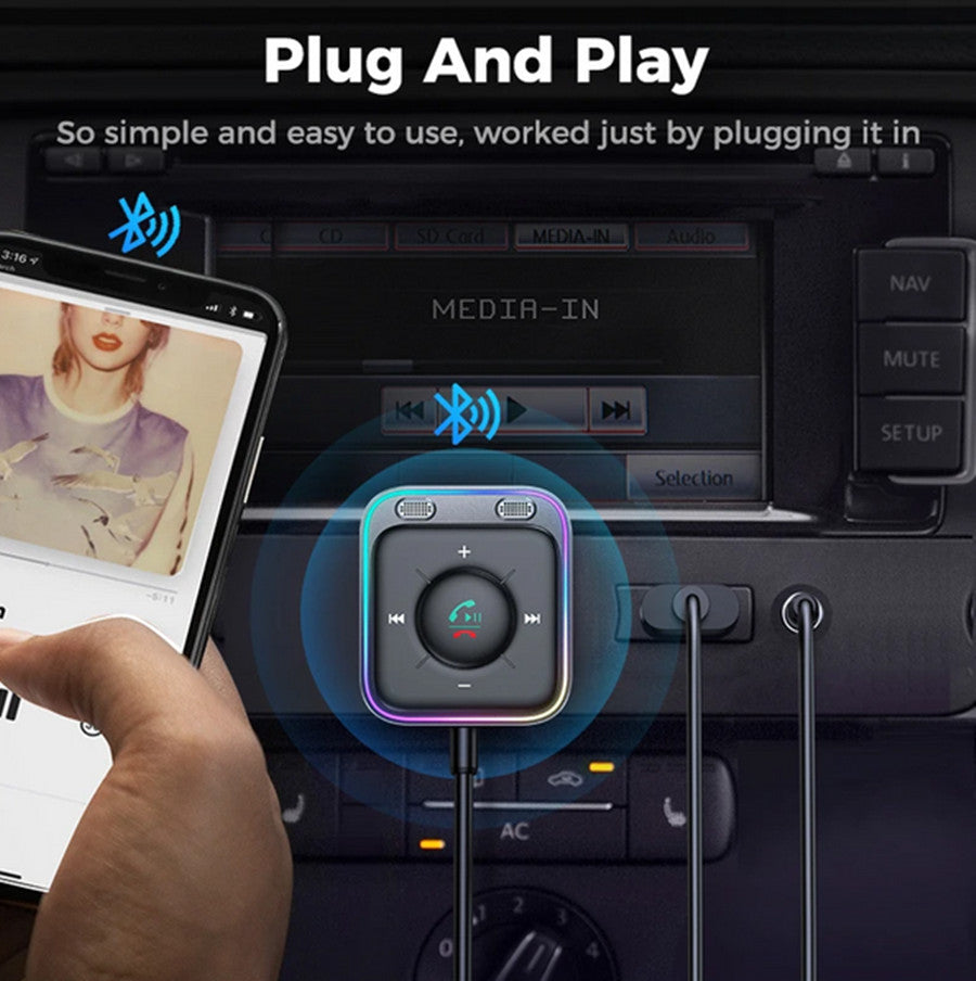 Bluetooth Adapter Car Wireless Audio Music Stereo Receiver USB/AUX/TF Hands n