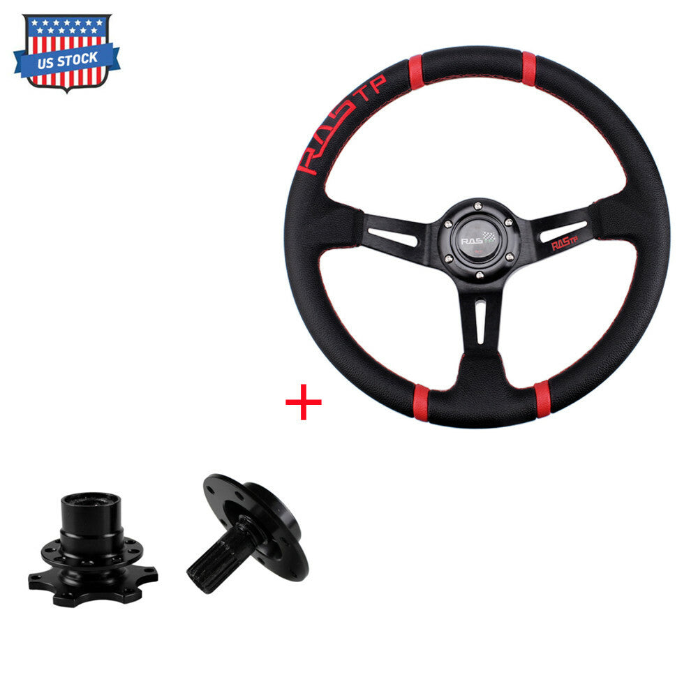 13.5 Deep Dish Drifting Sport Off Road STEERING WHEEL HORN QUICK RELEASE KIT