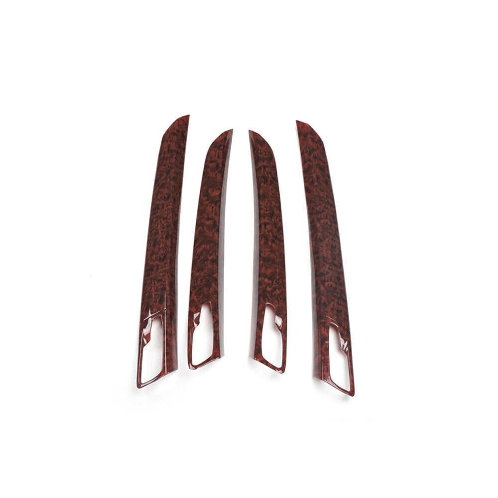 for BMW X5 2008-13 Brown Wood Grain Inner Door Strip Panel Molding Cover Trim 4P