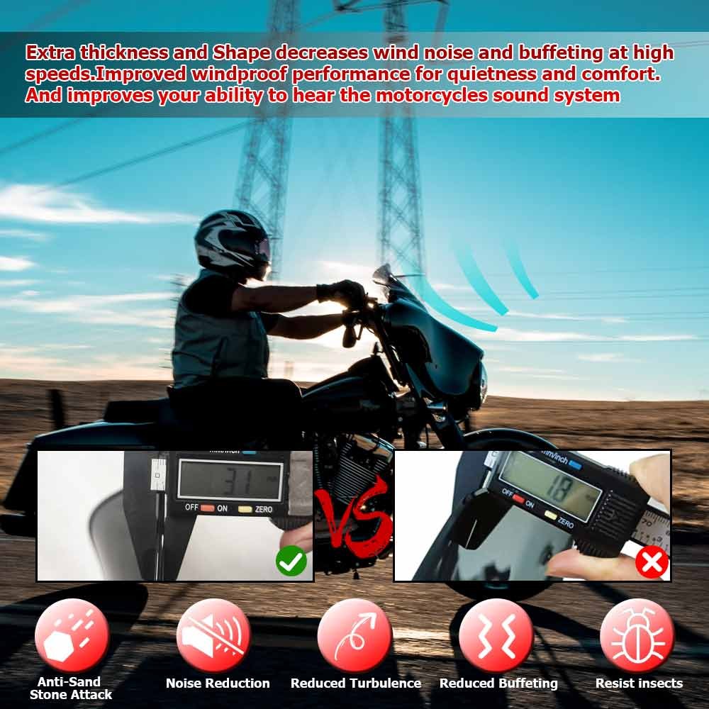 Black 9 Wave Windshield Windscreen for Harley Touring Electra Street Glide 14+ Q