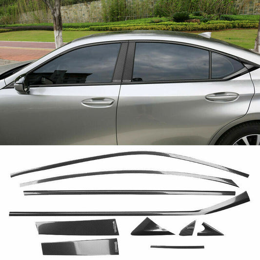 for Lexus ES350/300H/250 2019-22 carbon fiber Steel Window Frame Sill Trim Cover